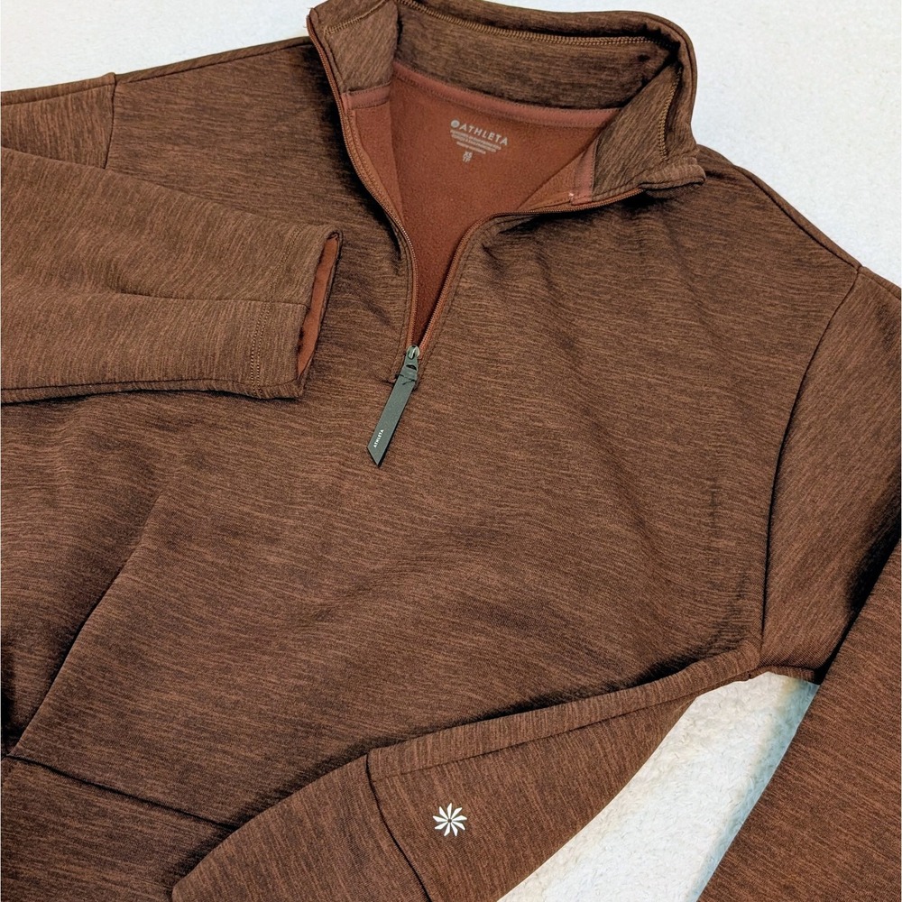 Athleta Women's 1/2‎ Half Zip Fleece Altitude Polartec Mahogany Heather Size XS